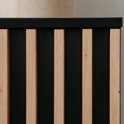 Sideboard Manet - 118x40x90cm - 2 Türen und 4 Schubladen - Schwarz/Eiche Dekor