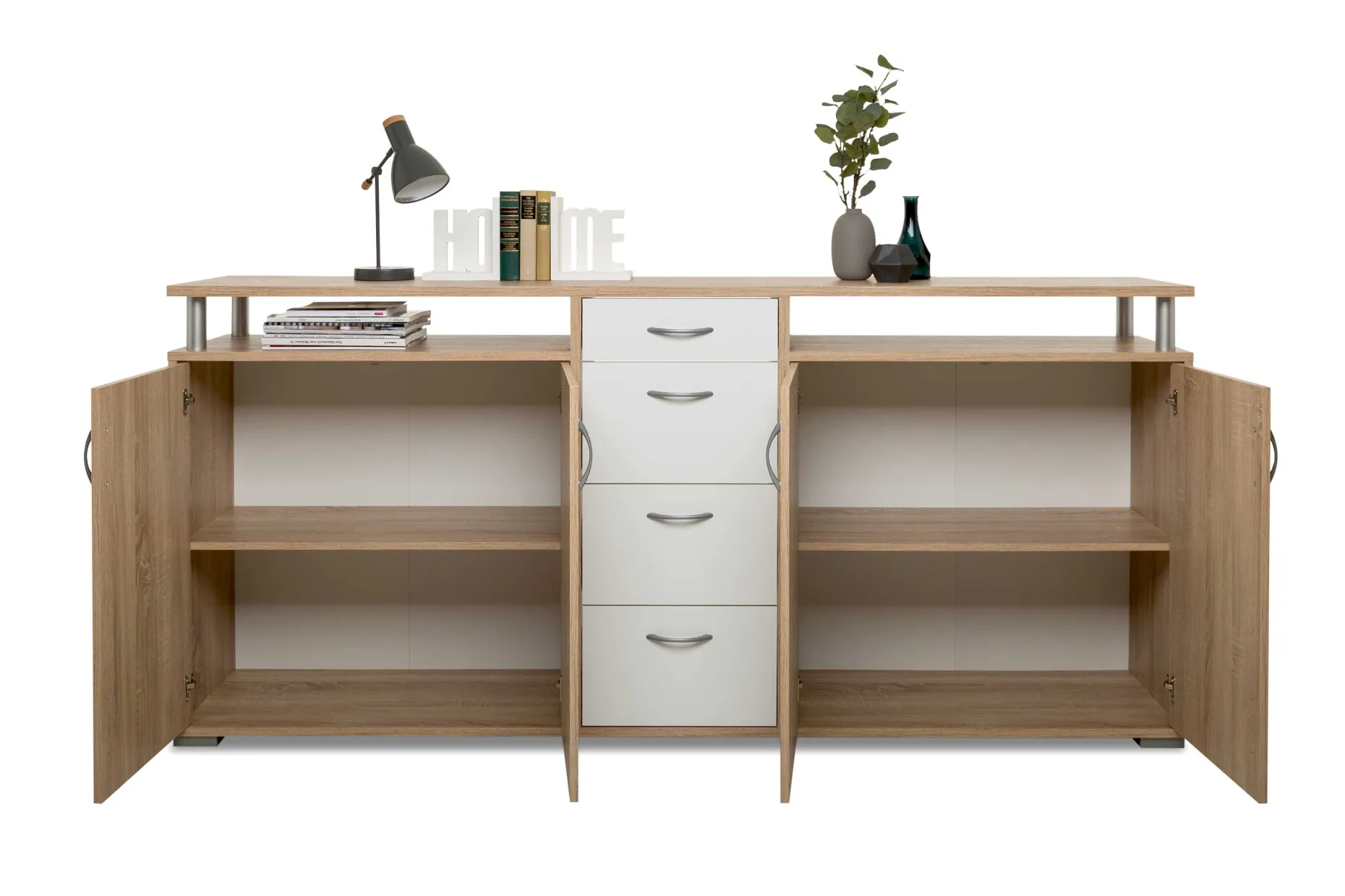 Sideboard Maximo 208cm - sonoma Eiche/weiß