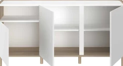Sideboard Morpheus - 150x40x75cm - 3 Türen - Eiche Dekor/Weiß