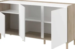 Sideboard Morpheus - 150x40x75cm - 3 Türen - Eiche Dekor/Weiß