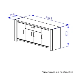 Sideboard Oxyde | 211 x 50 x 88 cm | Artisan Oak Design