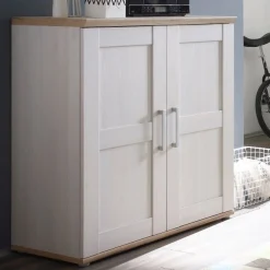 Sideboard Roman 93cm mit 2 Türen - weiß/braun