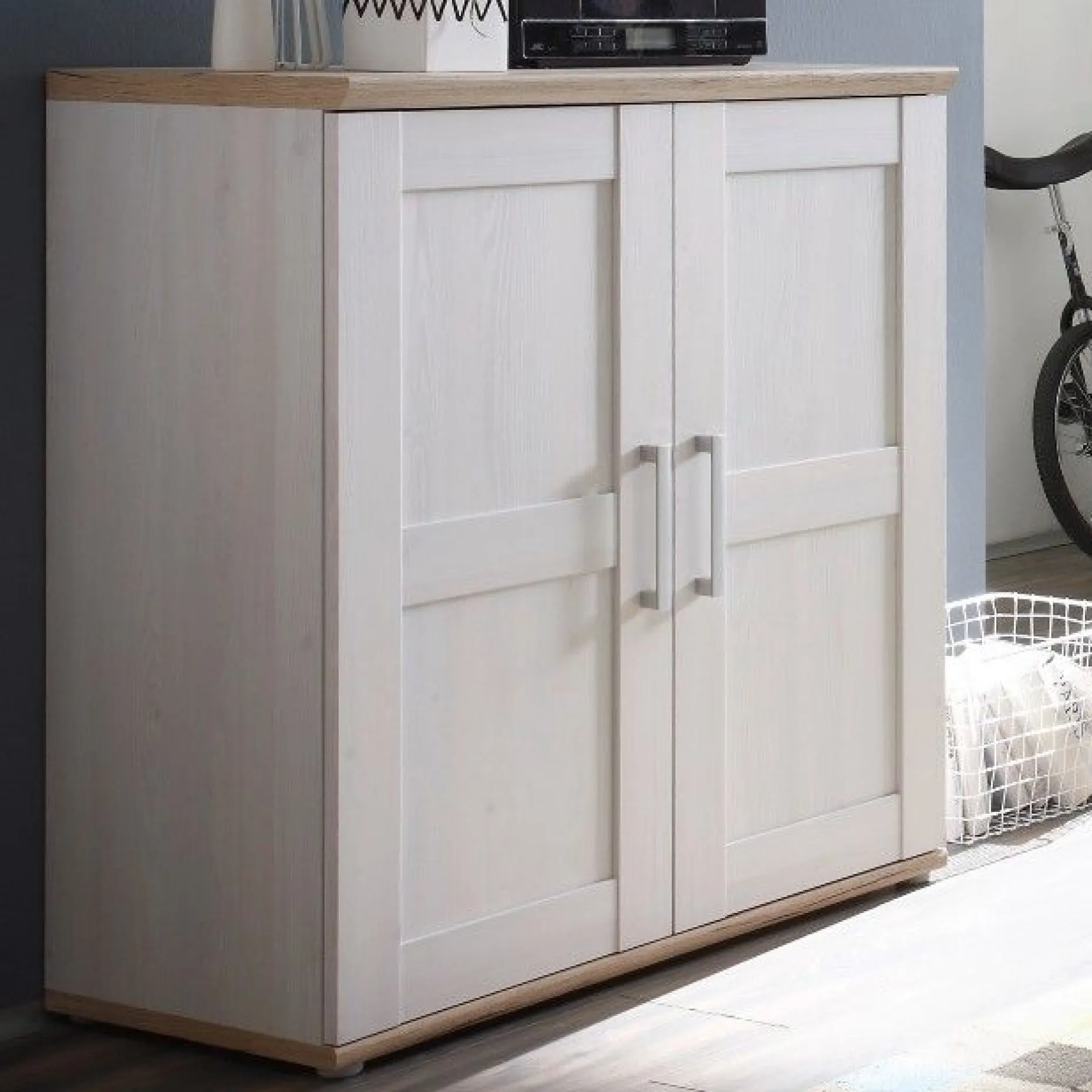 Sideboard Roman 93cm mit 2 Türen - weiß/braun