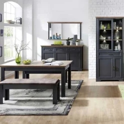 Sideboard Samine 3 Schubladen 3 Türen - graphit/quecksilber