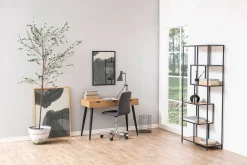 Emob Sideboard/Schreibtisch Jupiter 110 cm 3 Schubladen - Wildeiche/schwarz