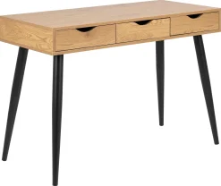 Emob Sideboard/Schreibtisch Jupiter 110 cm 3 Schubladen - Wildeiche/schwarz
