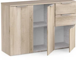 Sideboard Spectre - 119x37x78cm - 3 Türen und 2 Schubladen - Eichendekor