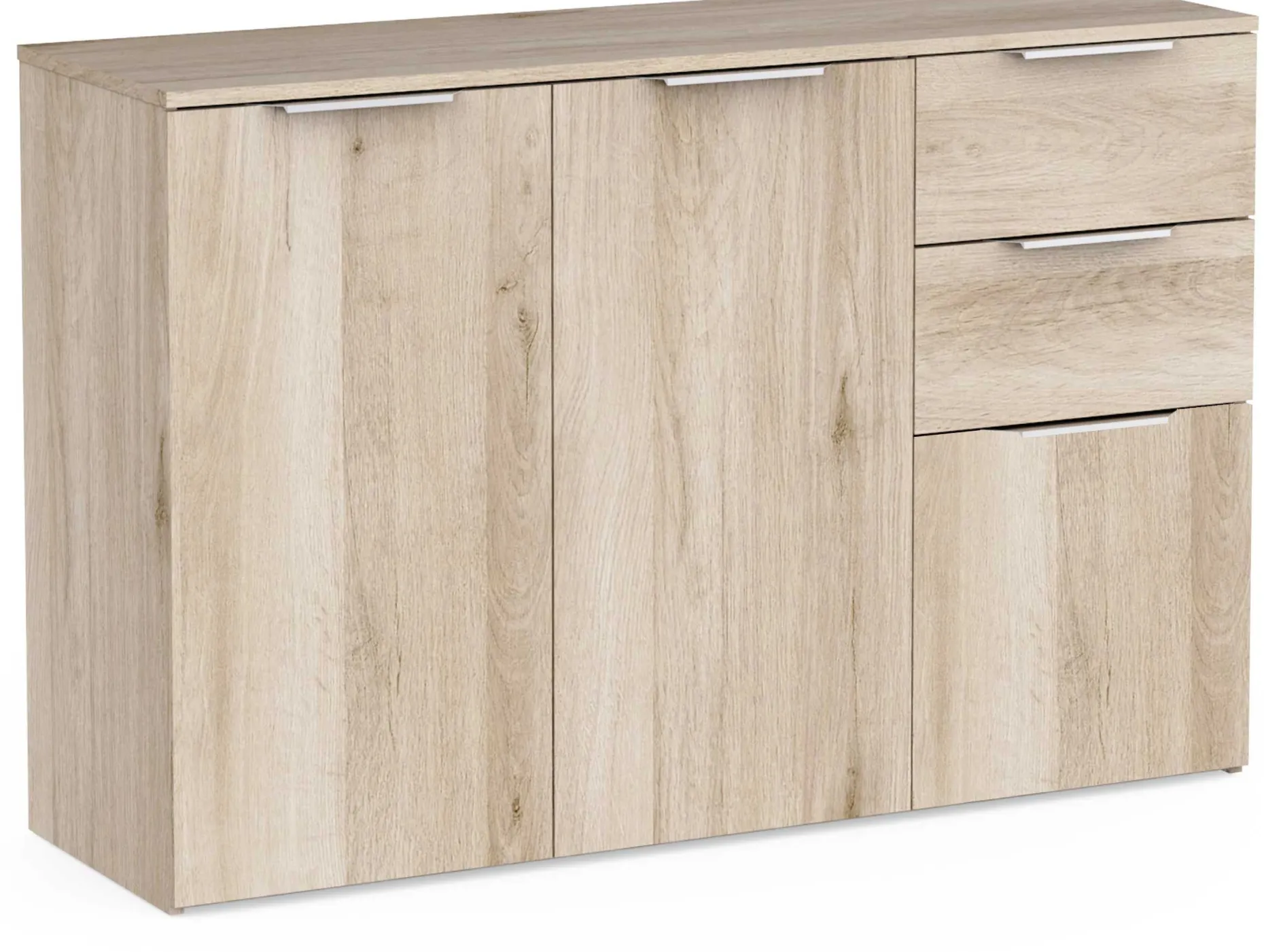 Sideboard Spectre - 119x37x78cm - 3 Türen und 2 Schubladen - Eichendekor