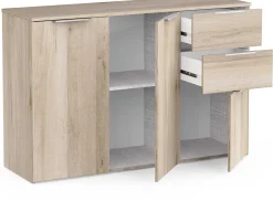 Sideboard Spectre - 119x37x78cm - 3 Türen und 2 Schubladen - Eichendekor