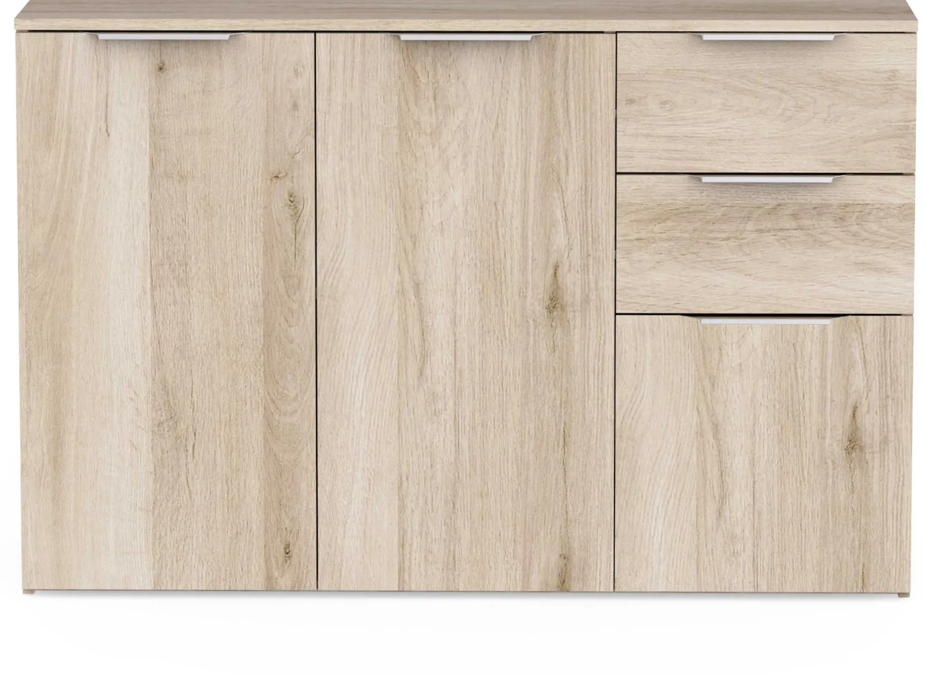 Sideboard Spectre - 119x37x78cm - 3 Türen und 2 Schubladen - Eichendekor