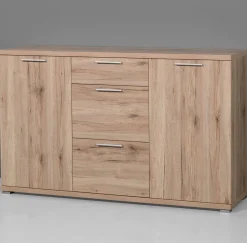 Sideboard Tosun 144 cm mit 2 Türen und 3 Schubladen - Eiche
