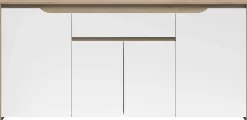 Sideboard Wendy - 184x46x86cm - 4 Türen und 1 Schublade - Eiche Dekor/Weiß