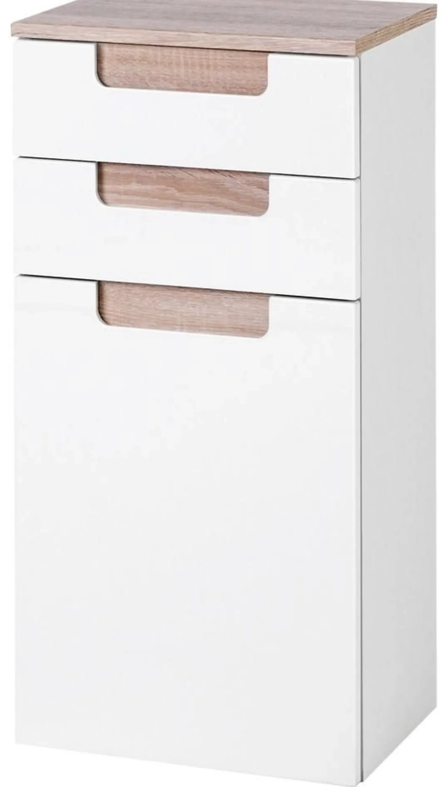 Held SienaBadezimmer : Säulenschrank, Spiegelschrank, Waschbeckenunterschrank, Hängeschränke - Hochglanz weiß