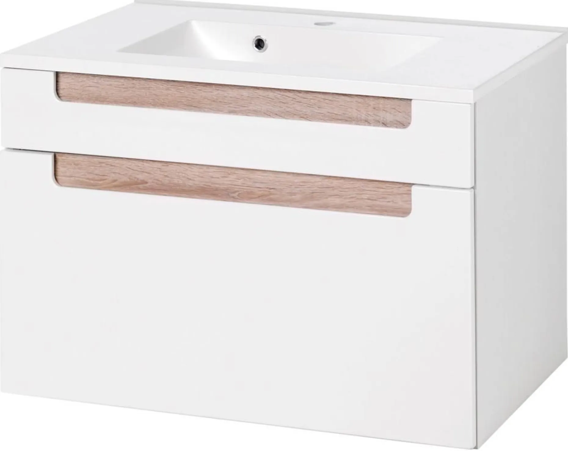 Siena 80cm Waschtischunterschrank - weiß/braun