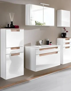 Siena 60cm Waschtischunterschrank - weiß/braun