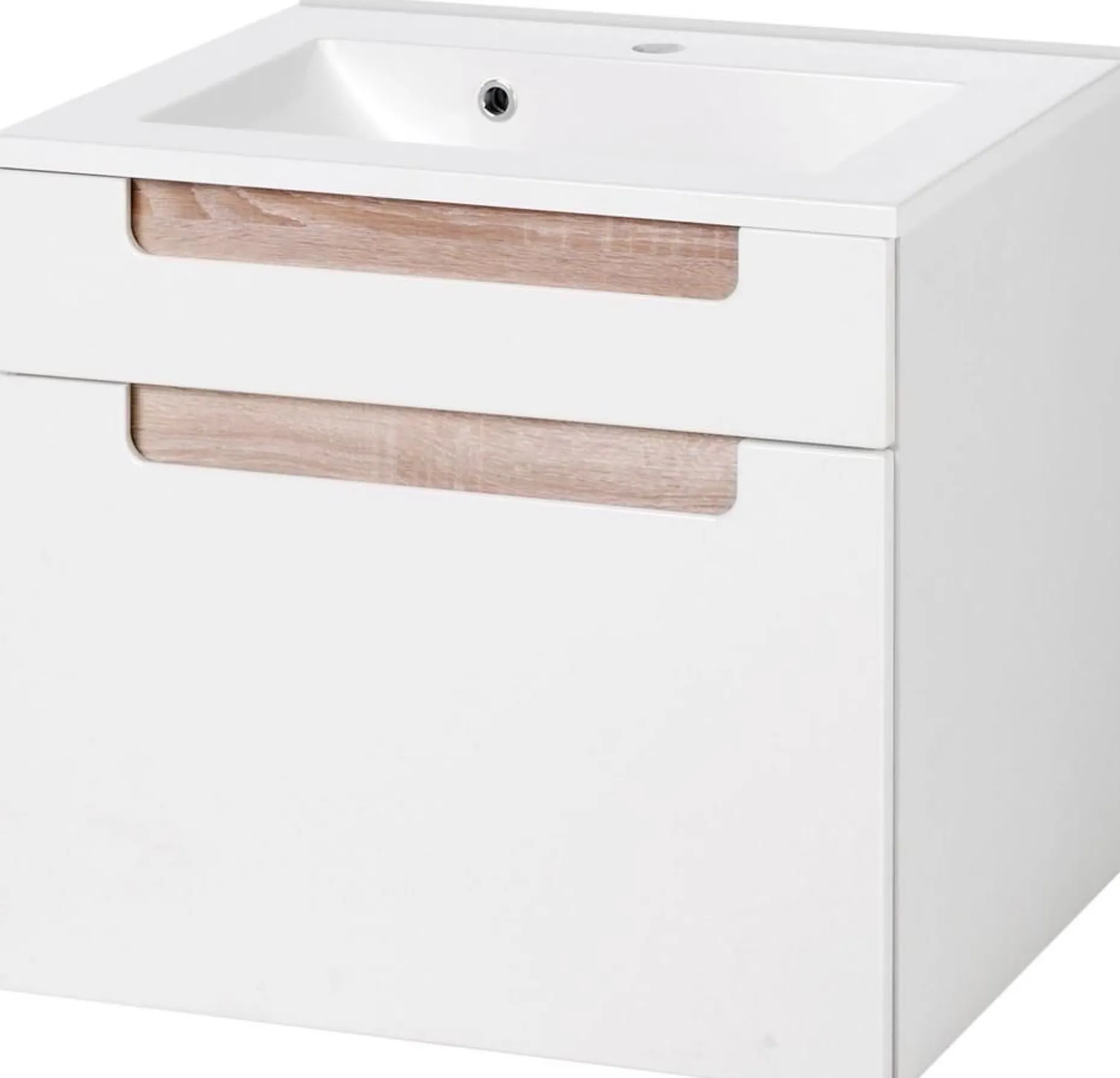 Siena 60cm Waschtischunterschrank - weiß/braun