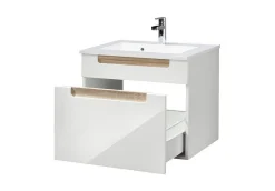 Siena 60cm Waschtischunterschrank - weiß/braun