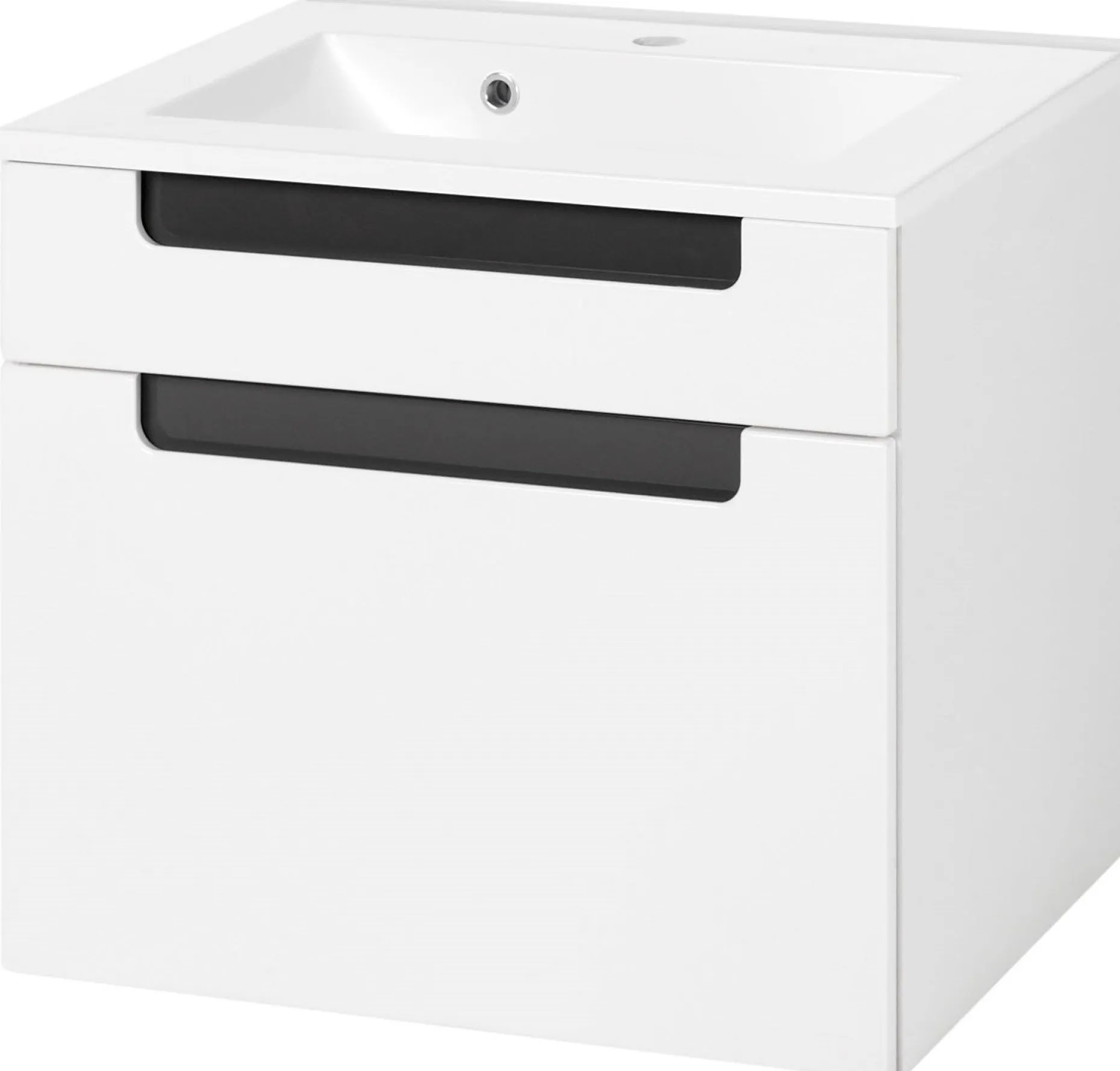 Siena 60cm Waschtischunterschrank - weiß/anthrazit