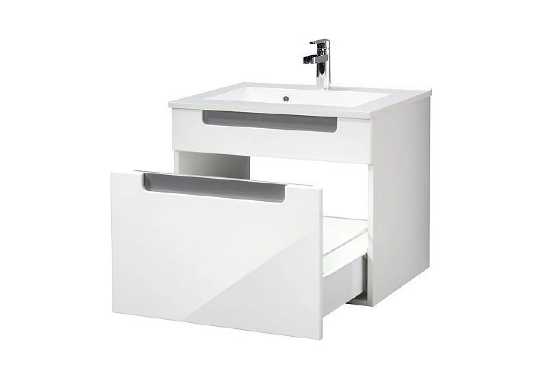 Siena 60cm Waschtischunterschrank - weiß/anthrazit