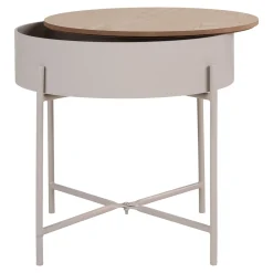 House Nordic Sisco Beistelltisch - Ø40cm - mit Ablage - grau
