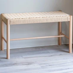 House Nordic Sitzbank aus geflochtenem Pappelholz 35x80x45 cm