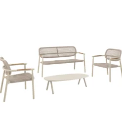 Gescova 2-Sitzer Gartenbank Midleton - Aluminium sand - 143x69x80cm