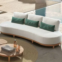 Gescova 3-Sitzer Gartensitzplatz Mezzeluna von - Teak & Écru Olefin