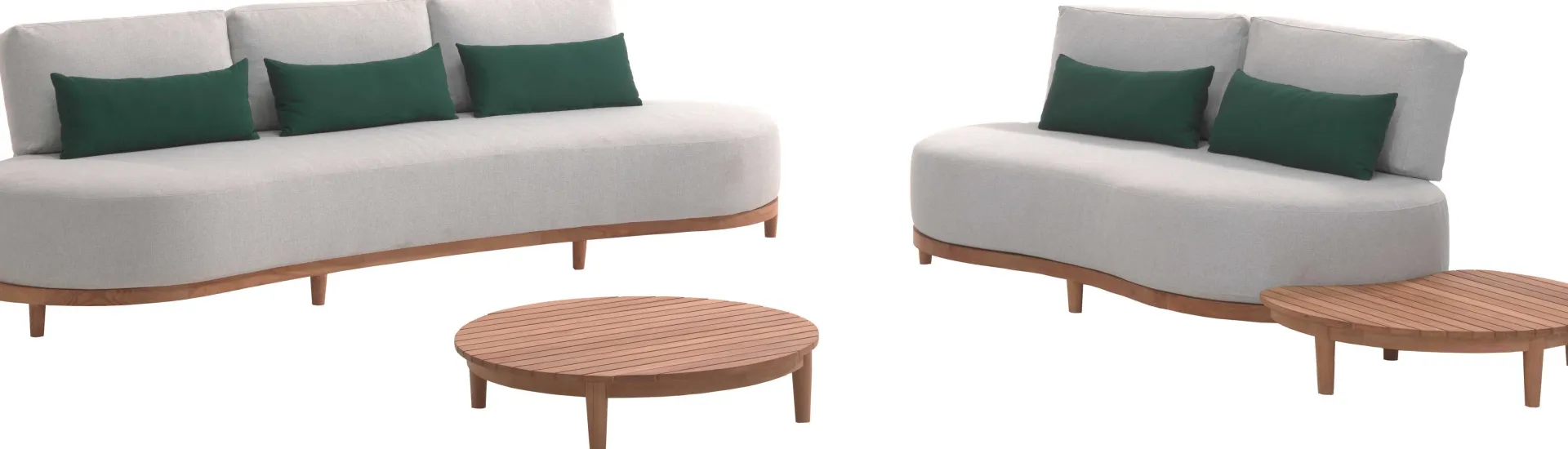 Gescova 3-Sitzer Gartensitzplatz Mezzeluna von - Teak & Écru Olefin