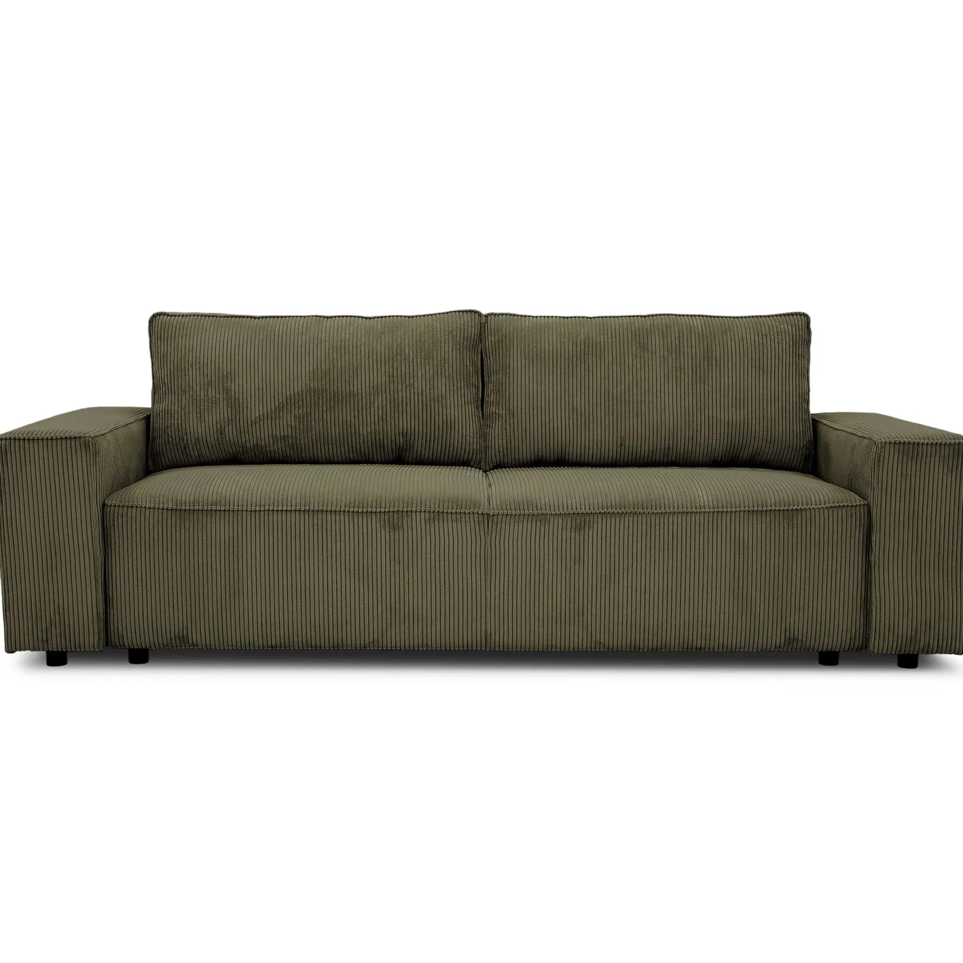 PGS 3-Sitzer Sofa Josh - 239x86x85cm - mit Stauraum - khaki Rippensamt