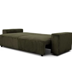 PGS 3-Sitzer Sofa Josh - 239x86x85cm - mit Stauraum - khaki Rippensamt