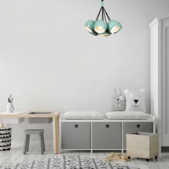 Emob Sivani Kronleuchter | METALLGEHÄUSE | Türkis, Weiß