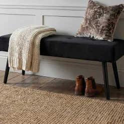 House Nordic Skiby Bank aus em Samt - 100x35x44 cm