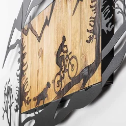 Emob Skyler Dekoratives Wandaccessoire aus Holz | Holz & Metall | 110 x 3 x 65 cm