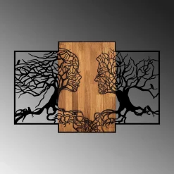 Emob Skyler Dekoratives Wandaccessoire aus Holz | Holz & Metall | 125 x 3 x 79 cm