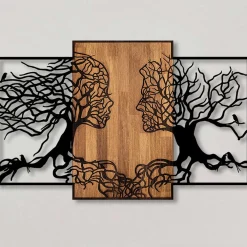 Emob Skyler Dekoratives Wandaccessoire aus Holz | Holz & Metall | 125 x 3 x 79 cm
