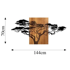 Emob Skyler Dekoratives Wandaccessoire aus Holz | Holz & Metall | 144 x 3 x 70 cm