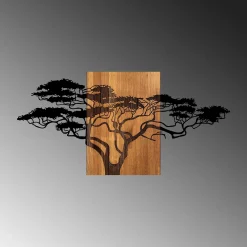 Emob Skyler Dekoratives Wandaccessoire aus Holz | Holz & Metall | 144 x 3 x 70 cm