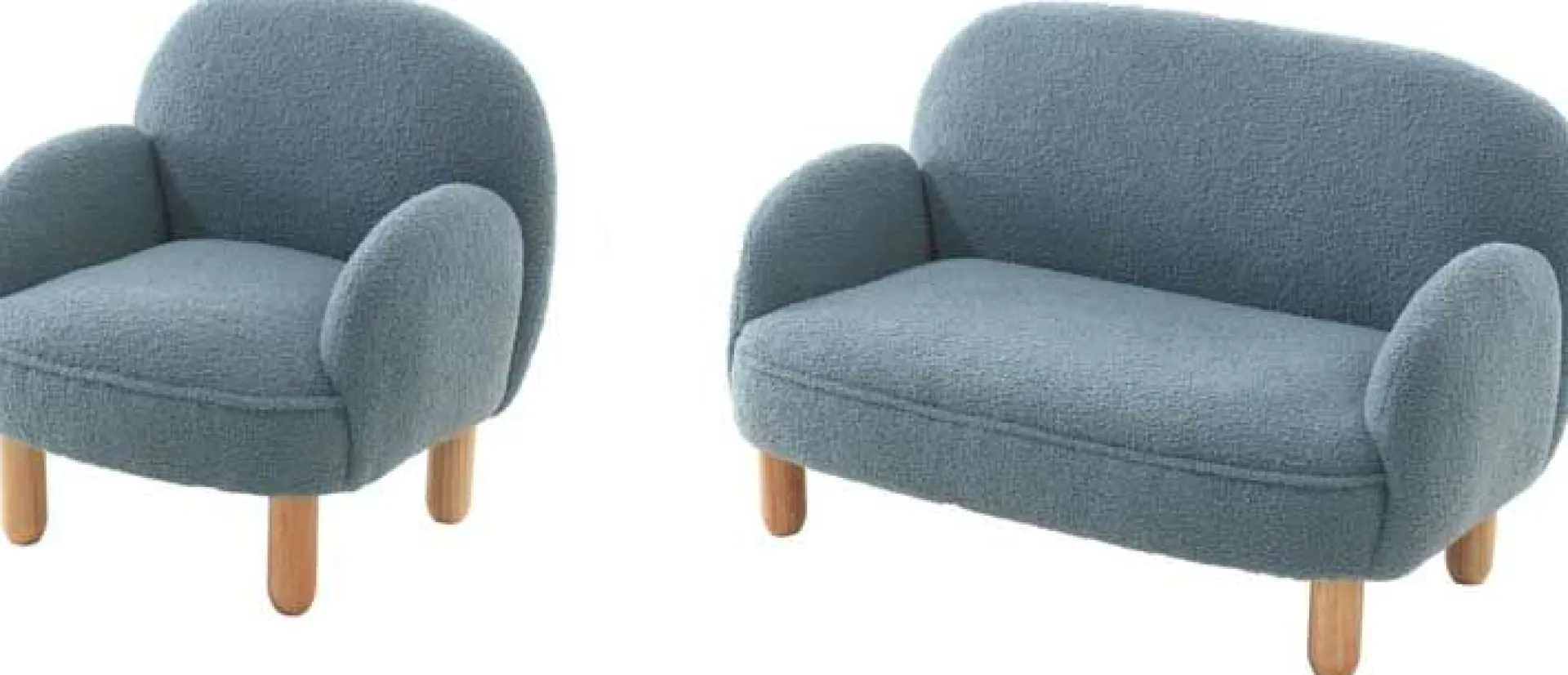 Kinder Vipack Sofa-Set für Kinder Rocky - er Bouclé-Stoff