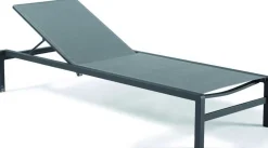 Gescova Sonnenliege Gabana Aluminium Anthrazit mit Textilene in Silbergrau