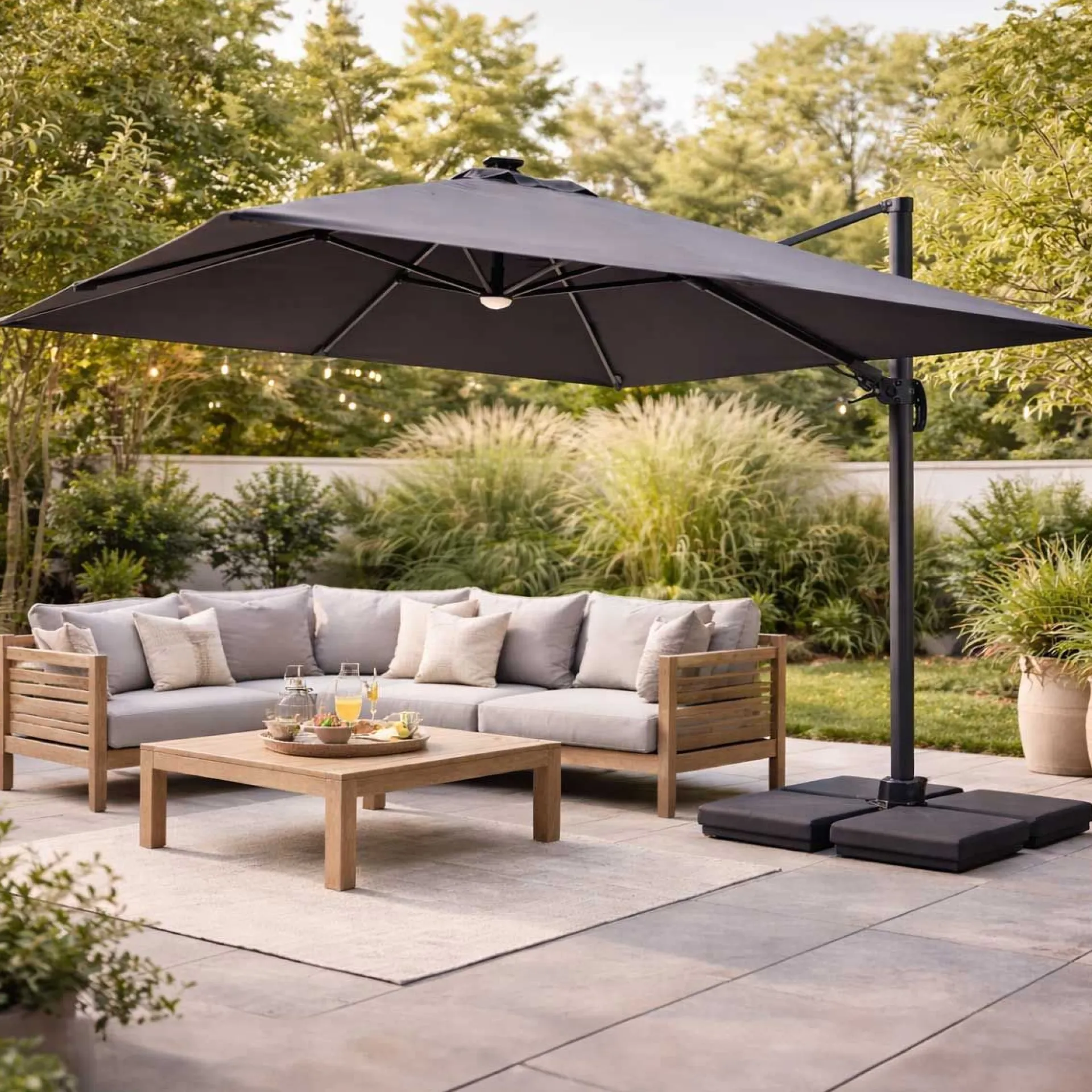 Gescova Sonnenschirm Balbao - 300x300 cm - Aluminium anthrazit - Polyester grau