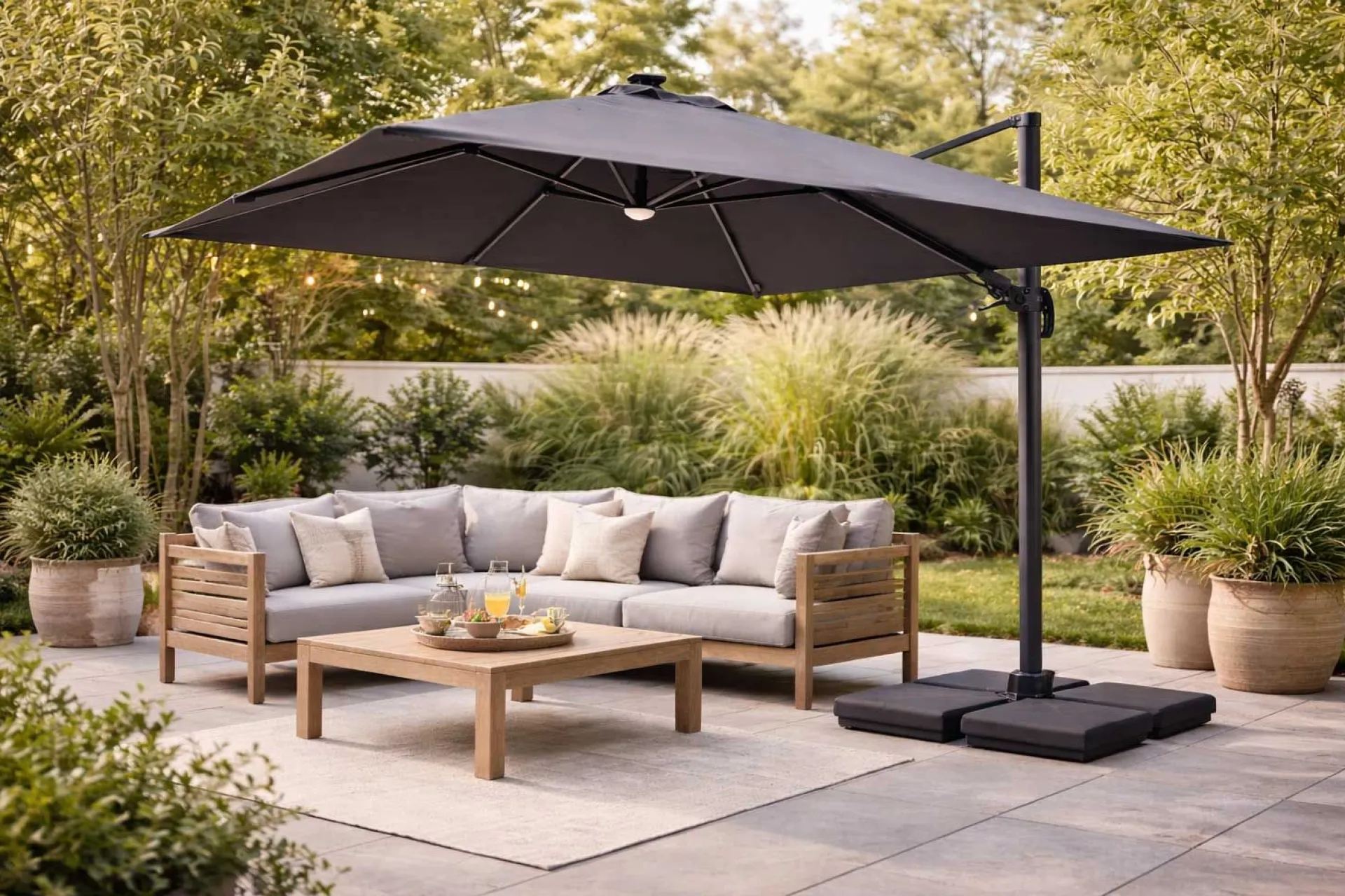 Gescova Sonnenschirm Balbao - 300x300 cm - Aluminium anthrazit - Polyester grau