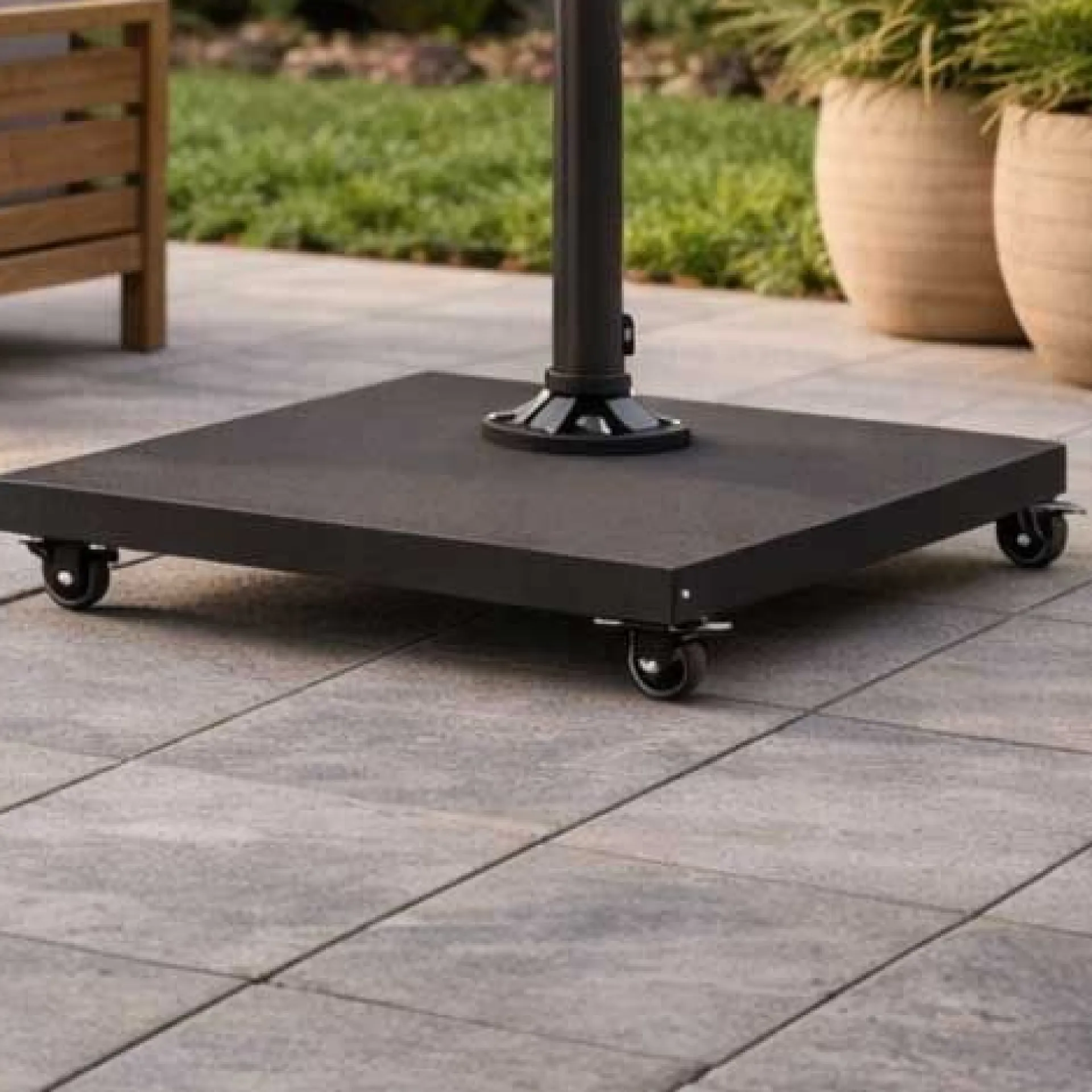 Gescova Sonnenschirmsockel Miami - Granit - 60x60x12 cm - Dunkelgrau