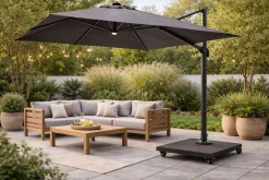 Gescova Sonnenschirmsockel Miami - Granit - 60x60x12 cm - Dunkelgrau
