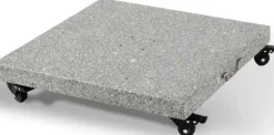Gescova Sonnenschirmsockel Miami - Granit mit Rollen - 60x60x12 cm - Hell