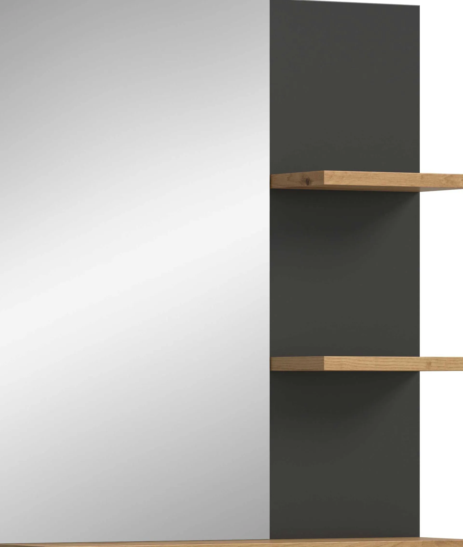 Xonox Spiegel Canu - basaltgrau & Holzoptik - 63x73x16 cm