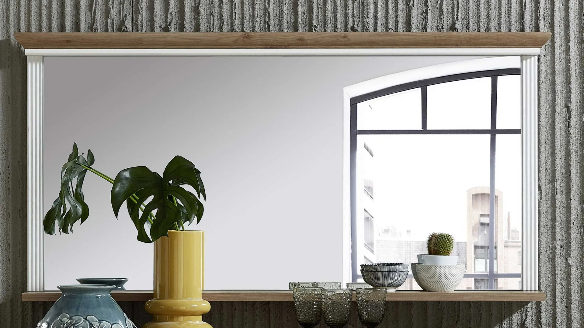 Emob Spiegel Samine 142x74cm mit Ablage - /Eiche