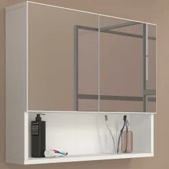 Spiegelschrank Aureliano - 75x17x65cm - 2 Türen - weiß