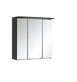 Spiegelschrank Bobbi 60cm Modell 1 3 Türen und LED-Beleuchtung - graphit