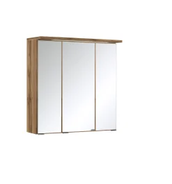 Spiegelschrank Bobbi 60cm Modell 1 3 Türen und LED-Beleuchtung - Eiche