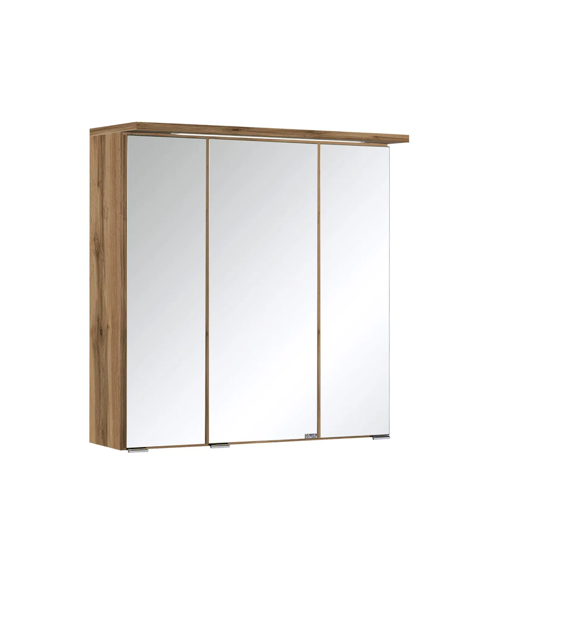 Spiegelschrank Bobbi 60cm Modell 1 3 Türen und LED-Beleuchtung - Eiche